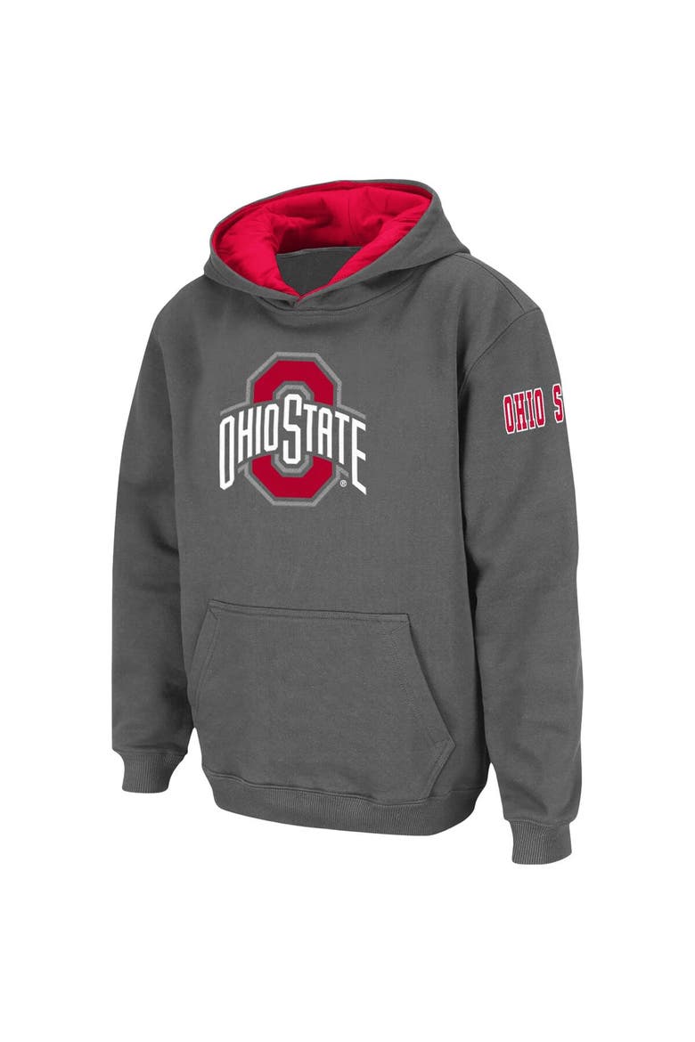 Youth Charcoal Ohio State Buckeyes Big Logo Pullover Hoodie, Alternate, color, Charcoal