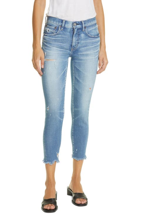 Diana Distressed Frayed Hem Skinny Jeans