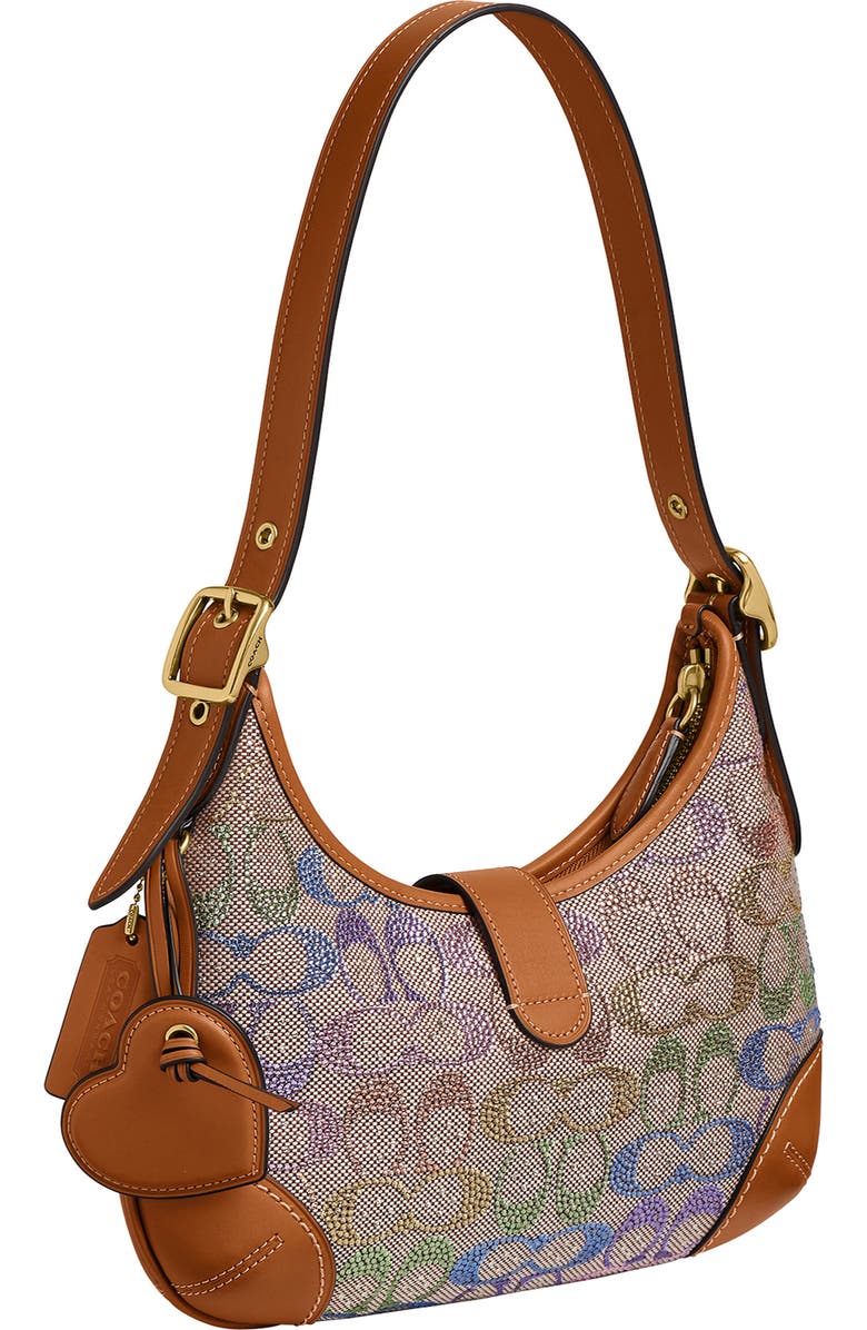 COACH Hamptons Signature Crystal Jacquard Hobo Bag, Alternate, color, B4/ Rainbow Multi