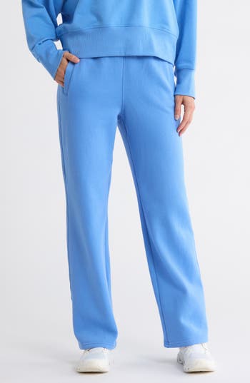Calvin Klein Performance High Waist Relaxed Straight Leg Sweatpants In Blue