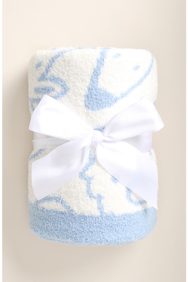 Print So Soft Chenille Blanket, Alternate, color, IVORY BLUE CRITTERS
