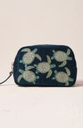 Elizabeth Scarlett Turtle Conservation Velvet Makeup Bag