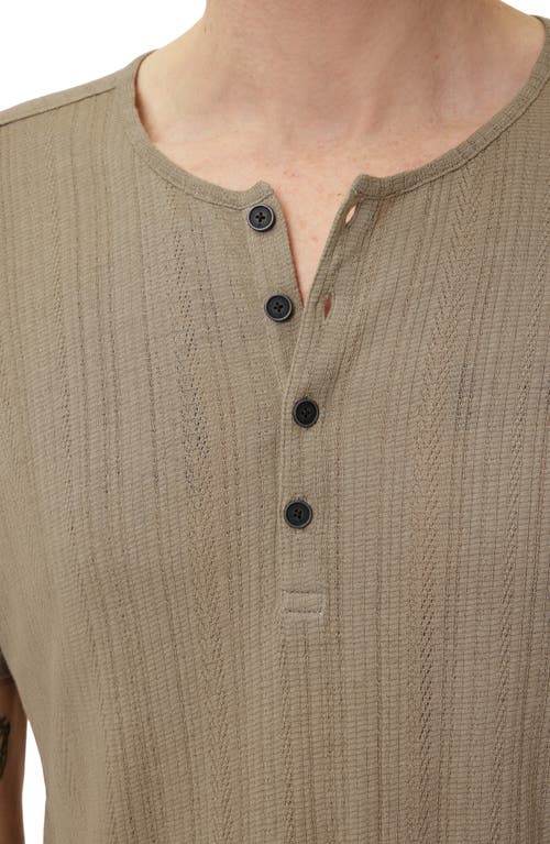 John Varvatos Ciel Variegated Rib Henley In Green