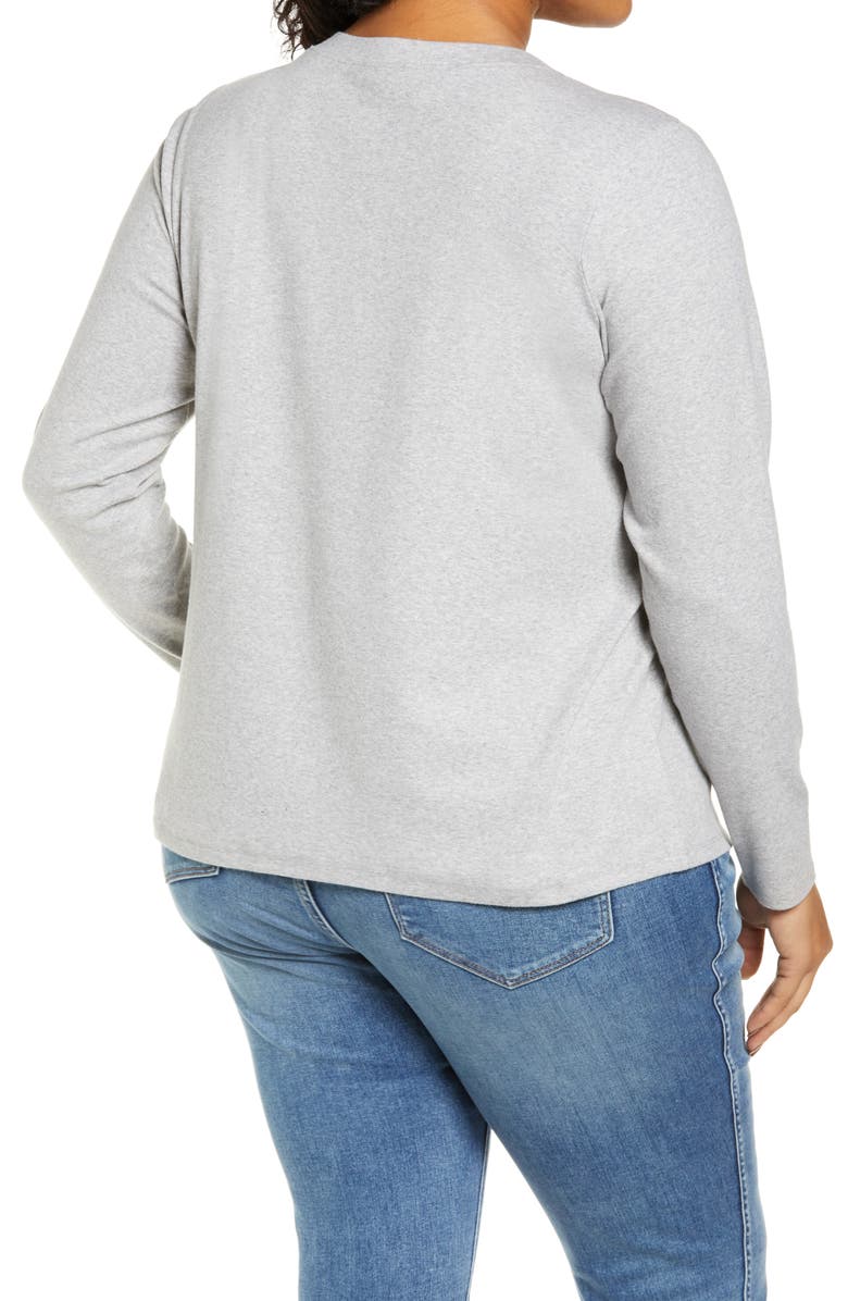Caslon<sup>®</sup> Split Neck Long Sleeve T-Shirt, Alternate, color,