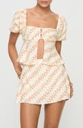 Princess Polly Passionfruit Short Sleeve Linen Blend Top