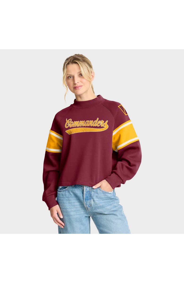 FANATICS Women's Fanatics Burgundy Washington Commanders Oversized Hometown Toss Sweep Mock Neck Pullover, Main, color, Burgundy