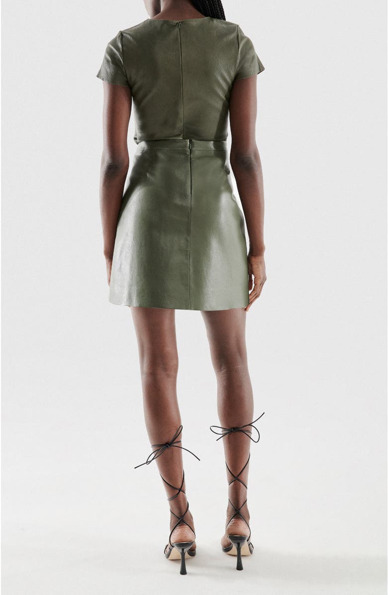 AS by DF Brando Stretch Leather Tee, Alternate, color, Military Green