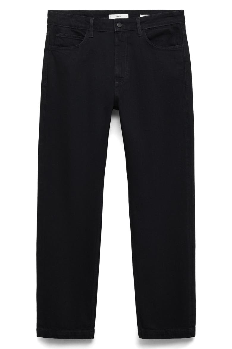 Mid Rise Relaxed Straight Leg Jeans, Alternate, color, BLACK DENIM