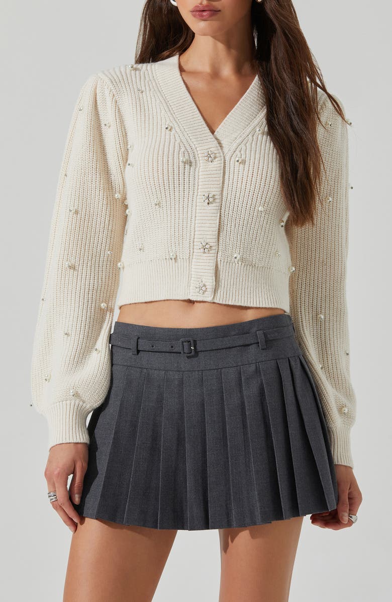 ASTR the Label Delsie Embellished Cardigan, Main, color, Cream