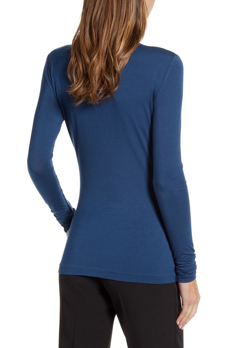 Jersey Turtleneck Top, Alternate, color, SPRUCE