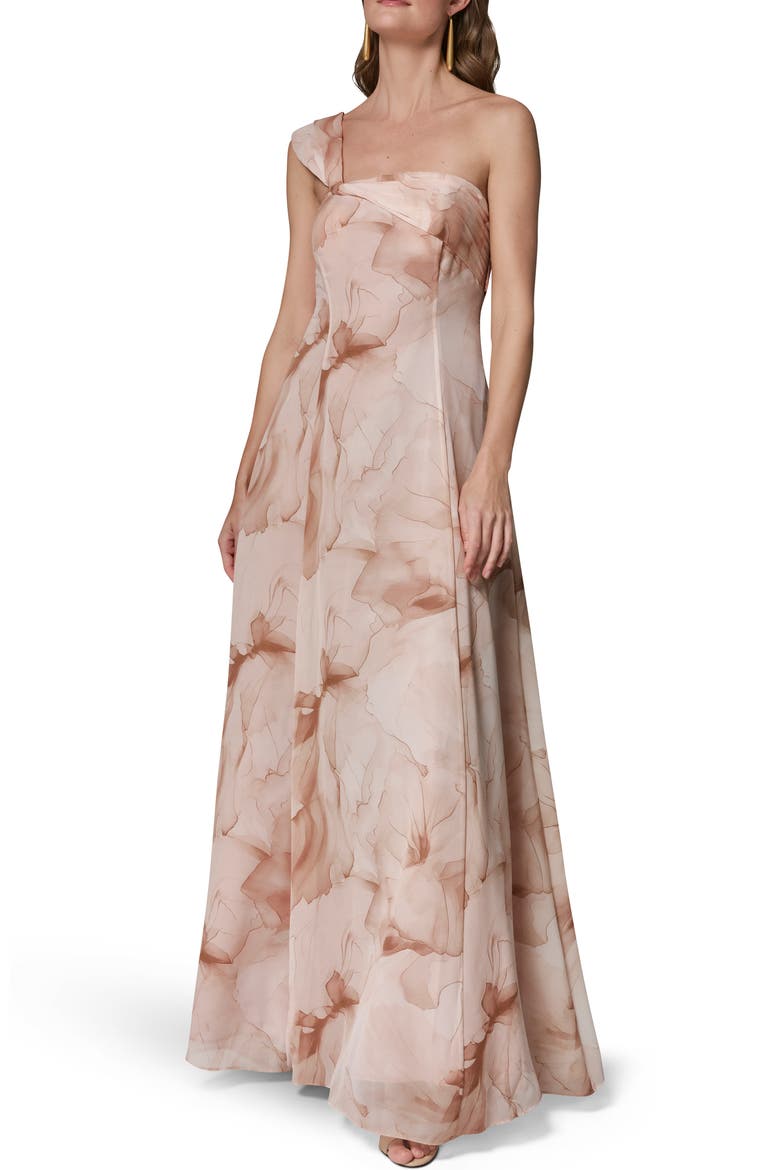 Floral Print Asymmetric Gown, Alternate, color, UMBRIA MUL