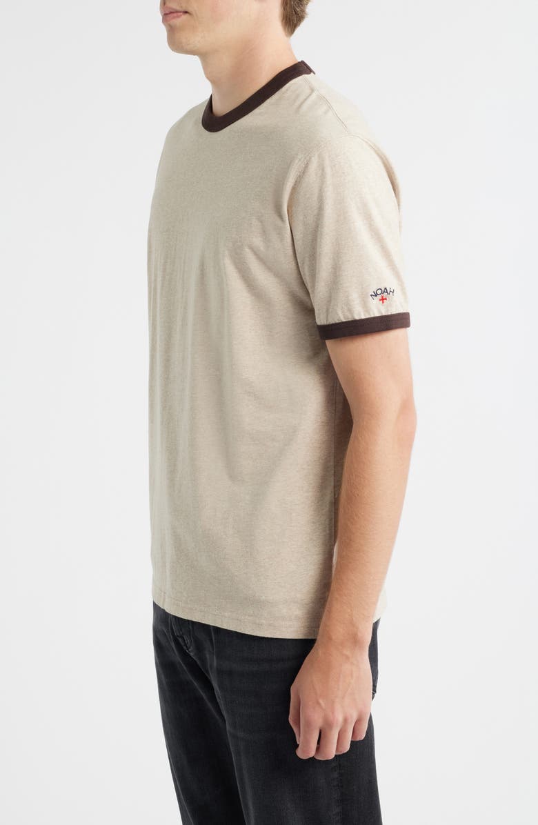 Noah Core Logo Heathered Ringer T-Shirt, Alternate, color, Tan