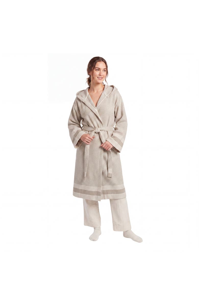 Oliviera Home Pixel Turkish Cotton Towel Robe, Main, color, Sand