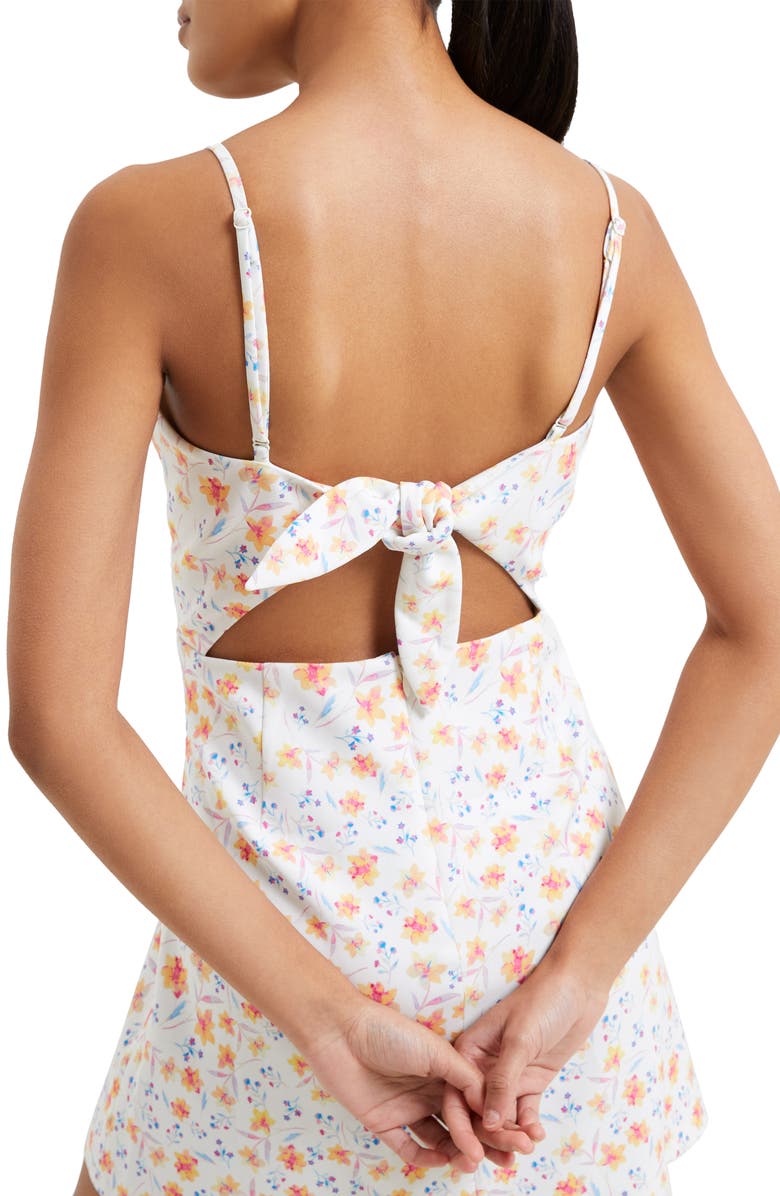 French Connection Camille Print Tie Back Minidress, Alternate, color, 