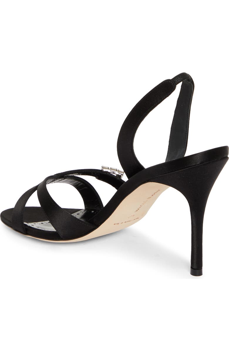 Manolo Blahnik Ramisli Crystal Buckle Slingback Sandal, Alternate, color,