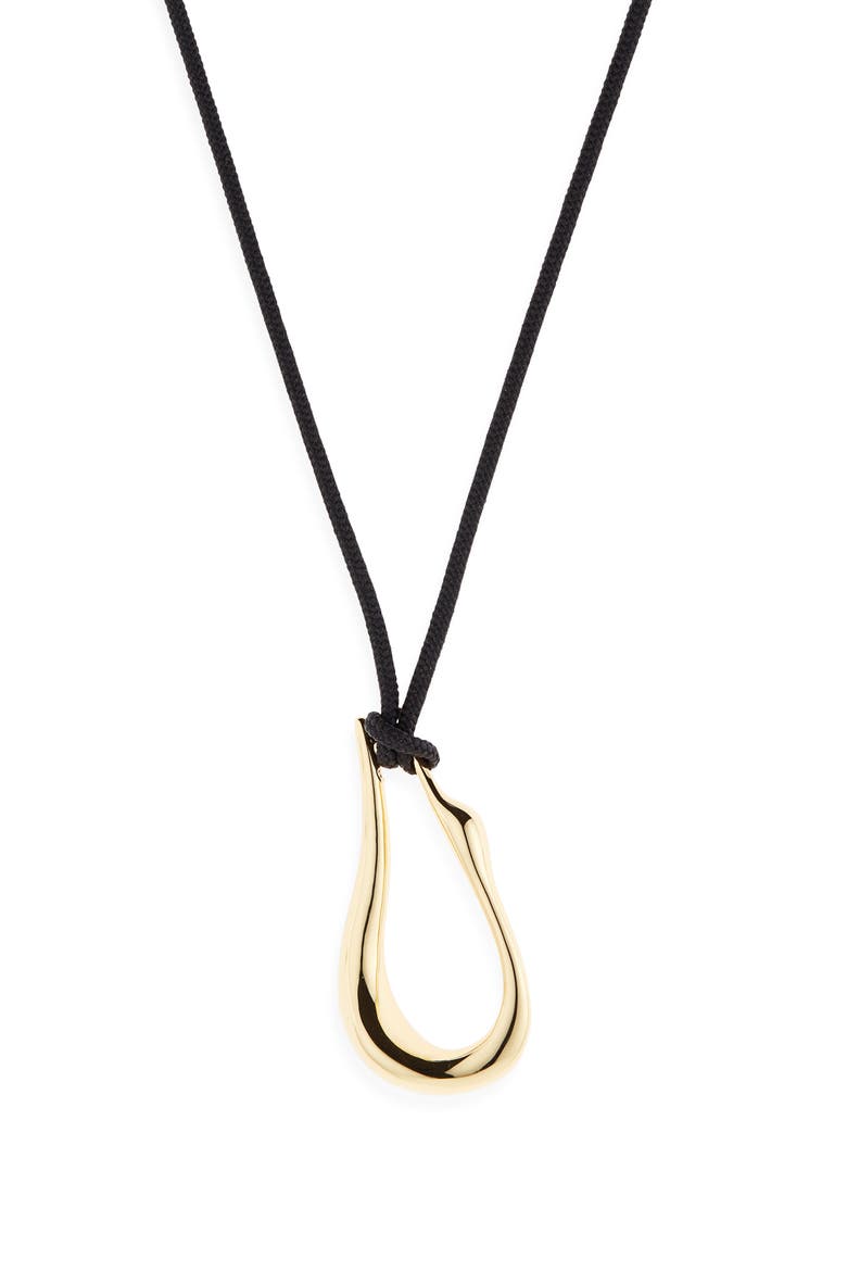 Egret Pendant Rope Necklace, Main, color, HIGH POLISH GOLD