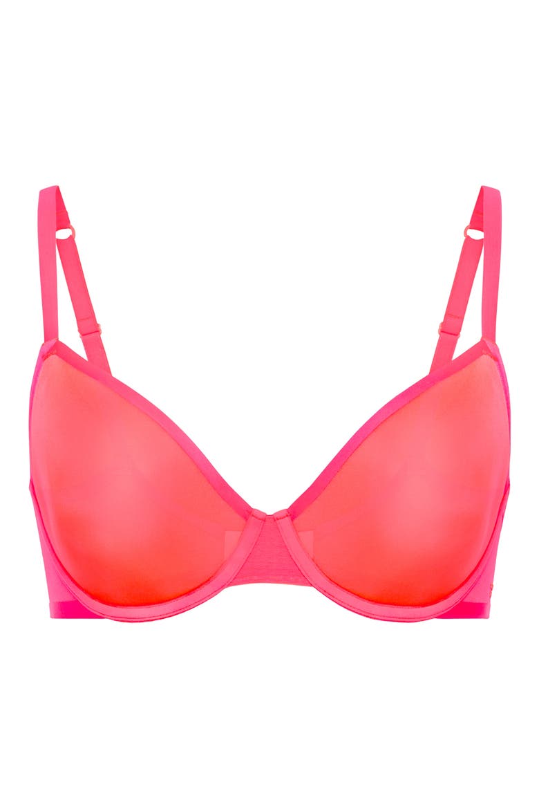 Sheer X Spacer Demi Bra, Alternate, color, OPEN LATE RED