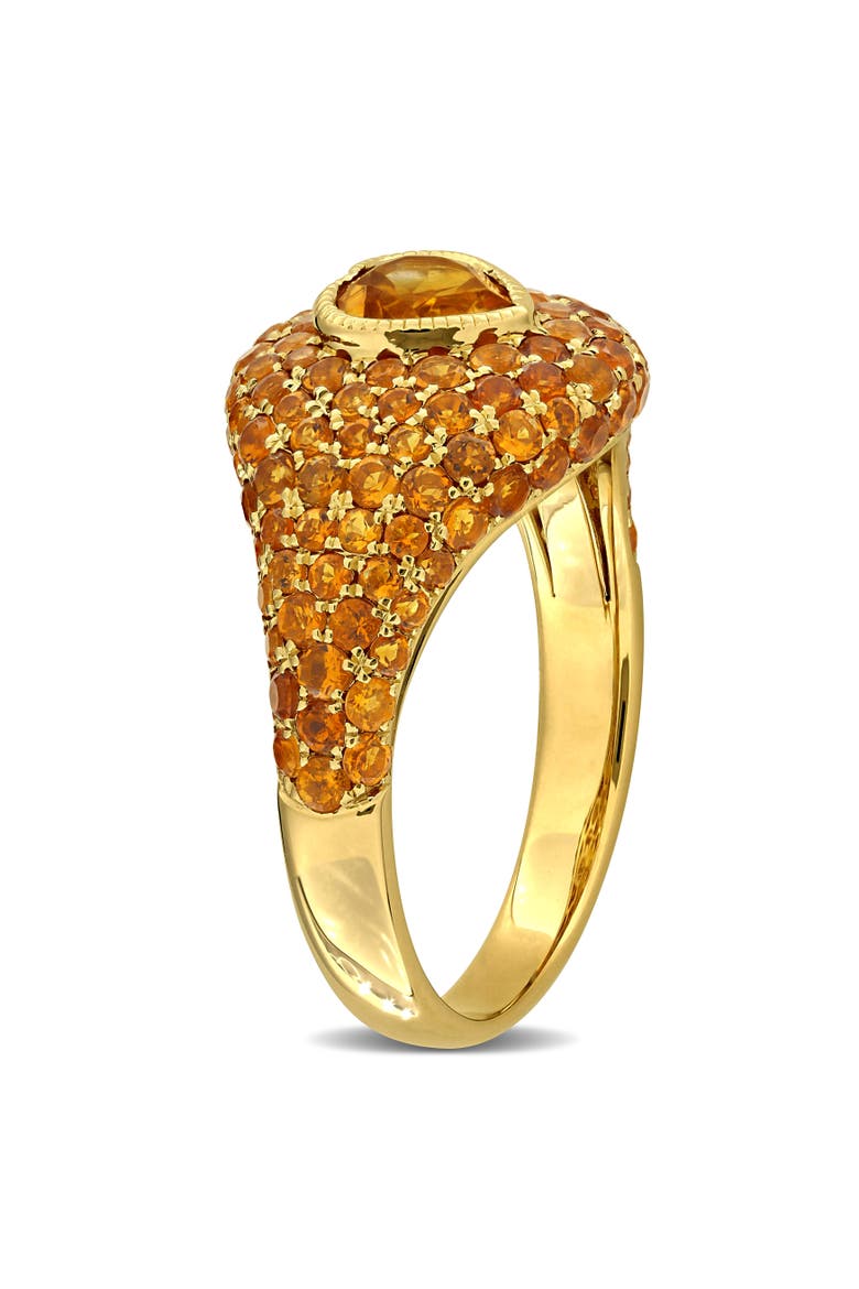 Citrine Heart Cluster Cocktail Ring 14k, Alternate, color, Citrine