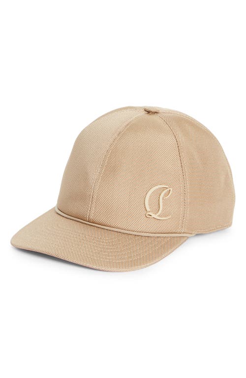 Christian Louboutin Mooncrest Active Monogram Canvas Baseball Cap In Saharienne