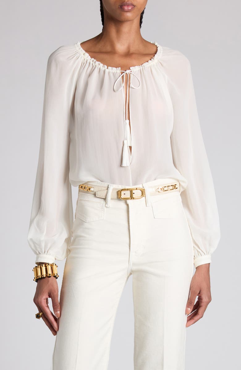 TOM FORD Silk Georgette Top, Main, color,