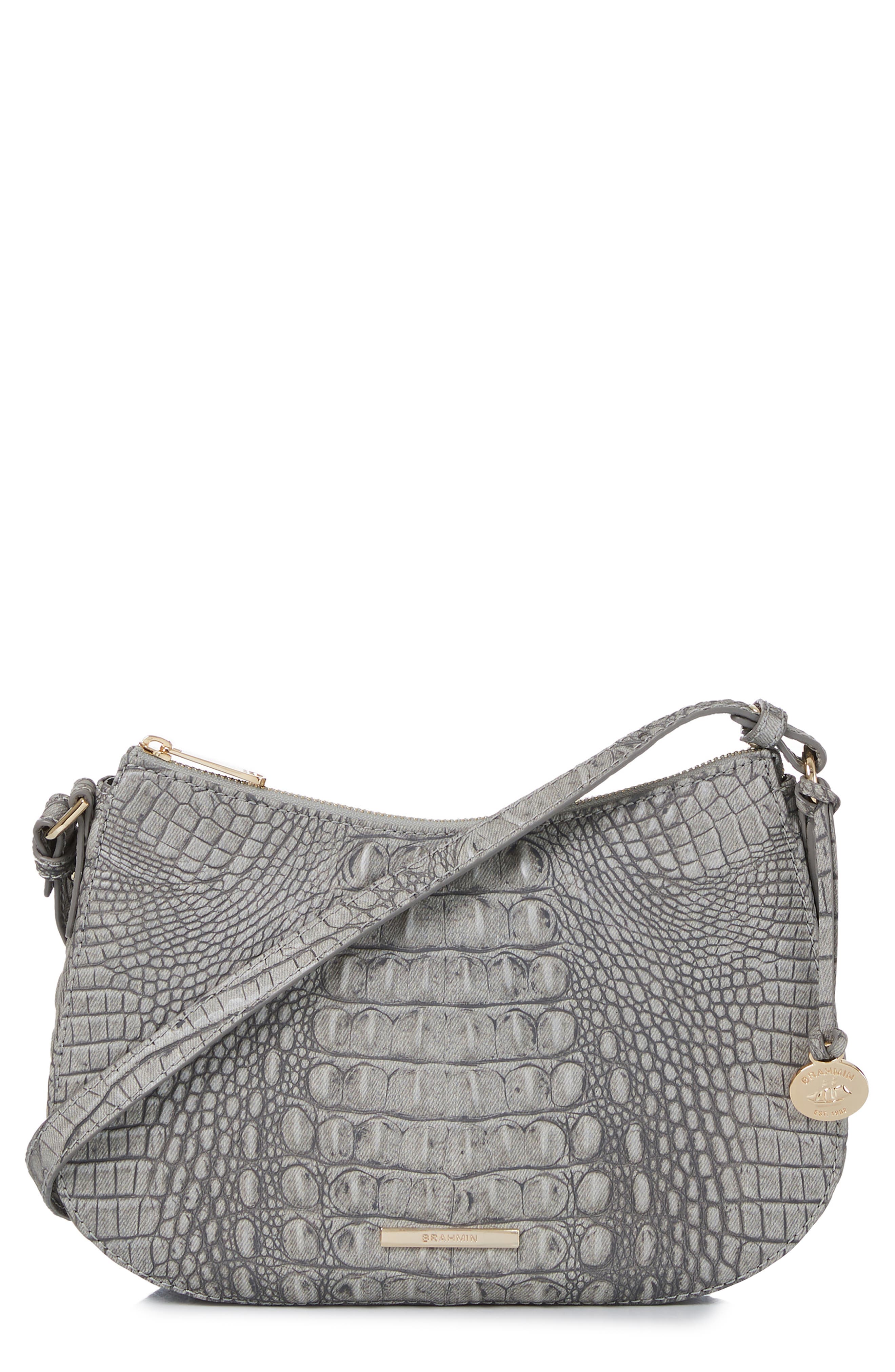 Brahmin Shayna Gradient Croc Embossed Leather Crossbody Bag, Main, color, 