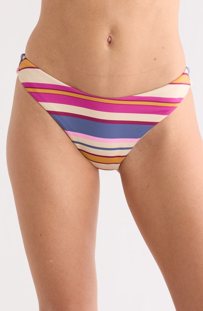 Roxy Sunset Swells Cheeky Bikini Bottoms, Main, color, Berry Multi