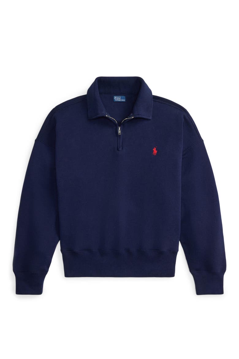 Lightweight Fleece Quarter Zip Pullover, Alternate, color, CRUISE NAVY