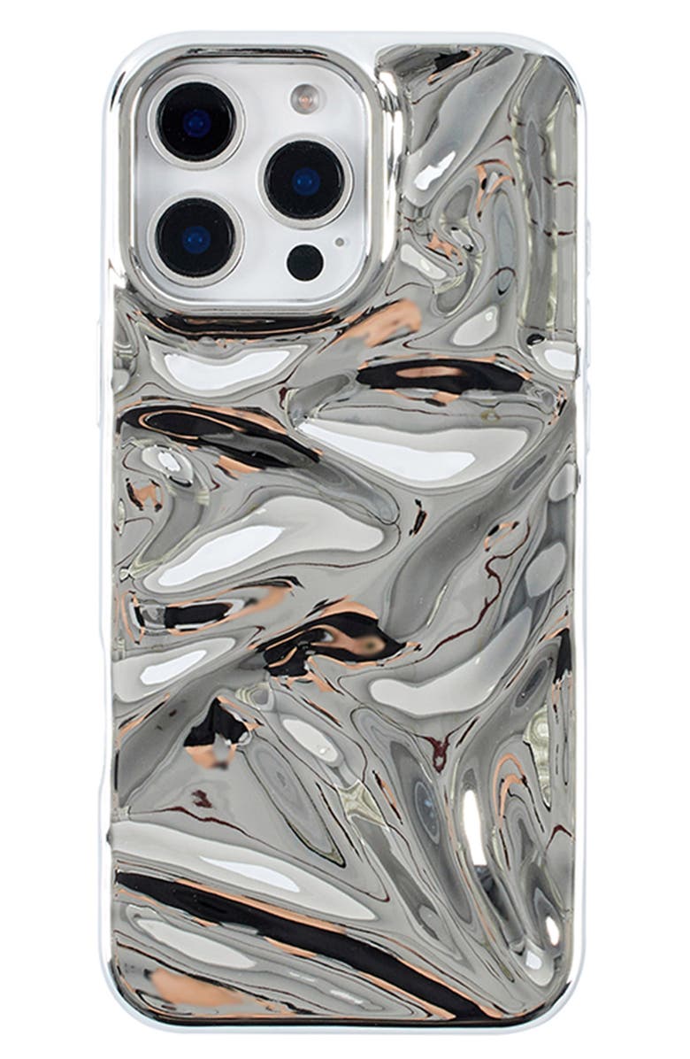 Auramma Silver Crinkle iPhone 16 Pro Case, Main, color, Silver