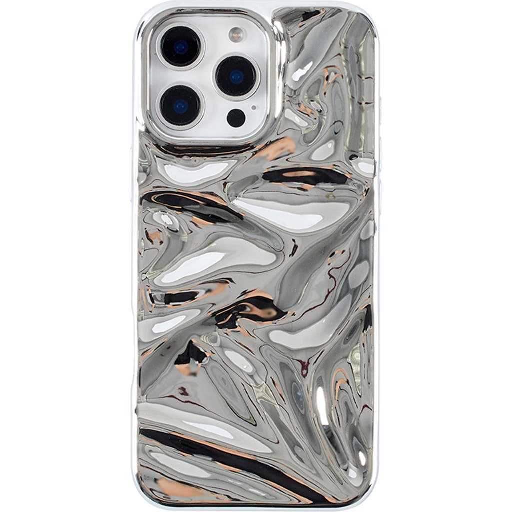 Auramma Silver Crinkle Iphone 16 Pro Case In Silver