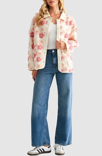 Floral High Pile Fleece Jacket