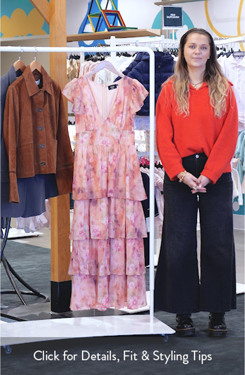 Andie Floral Print Tiered Ruffle Maxi Dress, sales video thumbnail