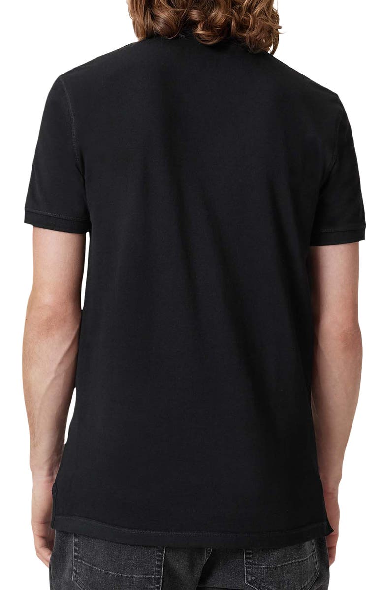 AllSaints Reform Cotton Piqué Polo, Alternate, color, Black