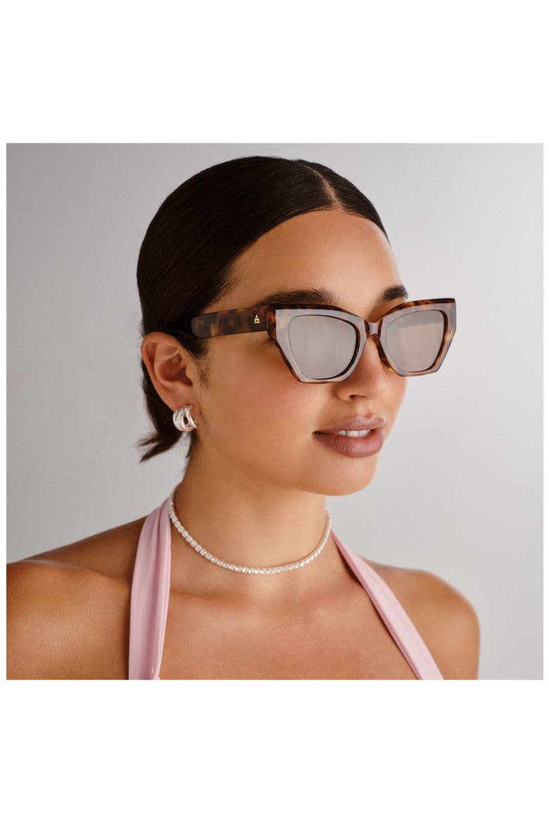 Persei 51mm Cat Eye Sunglasses, Alternate, color, DARK TORT