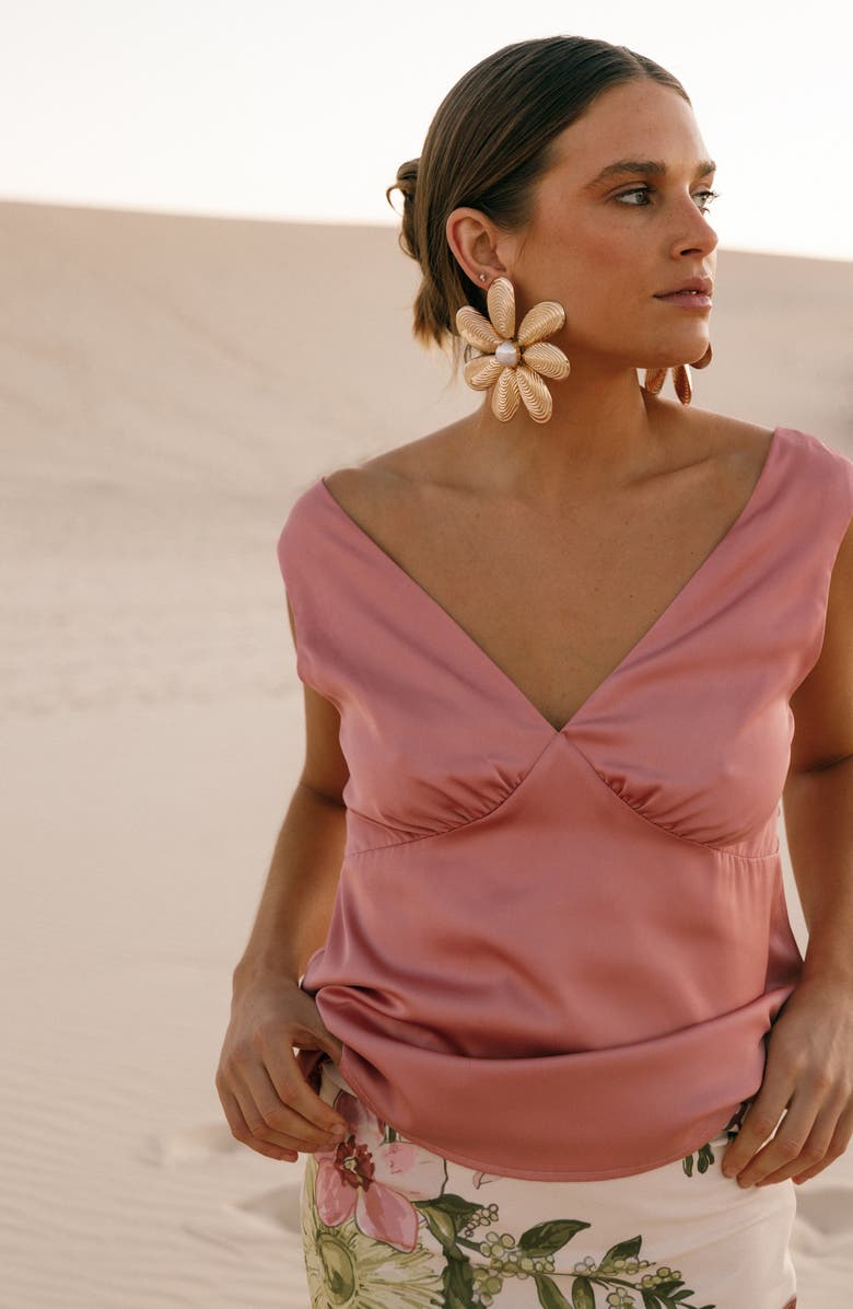 Petal & Pup Ivy Satin Tank, Alternate, color, Rosewood