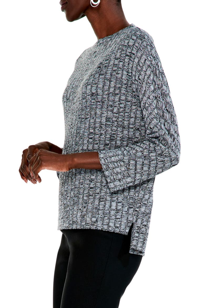 Mélange Rib Top, Alternate, color, BLACK MIX