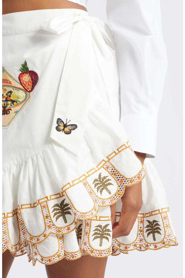 Embroidered Ruffle Hem Wrap Skirt, Alternate, color, VA VA VINTAGE