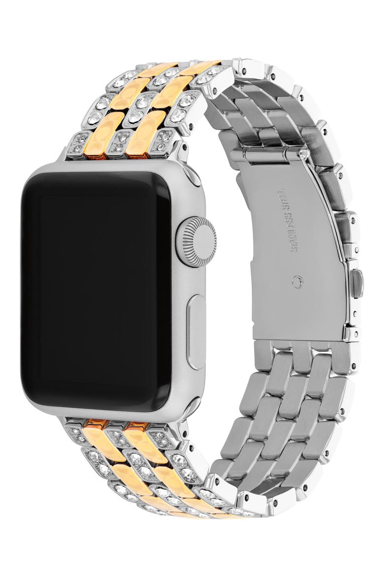 Crystal Pavé Apple Watch® Bracelet Watchband, Alternate, color, SILVER AND GOLD