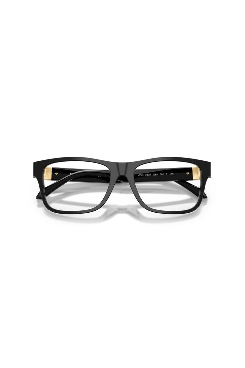 54mm Square optical glasses, Alternate, color, Black