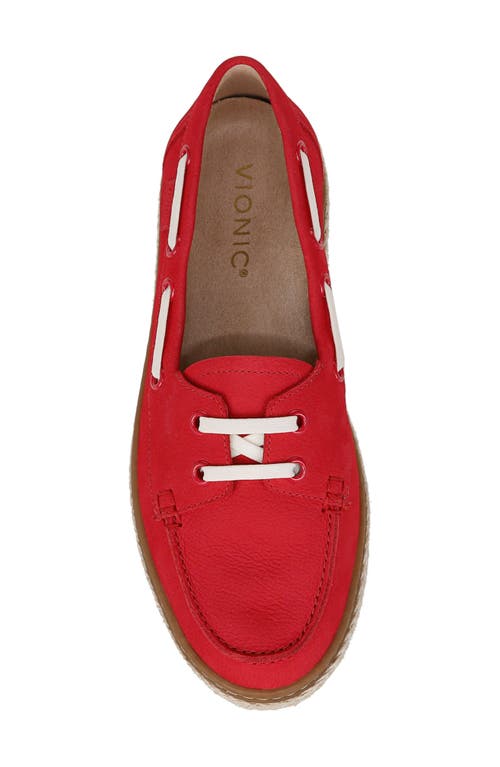 Vionic Bay Loafer Boat Shoe In Fruit Punch