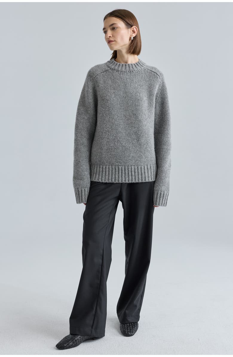 Almina Concept Knit Wool Crewneck Sweater, Alternate, color, 