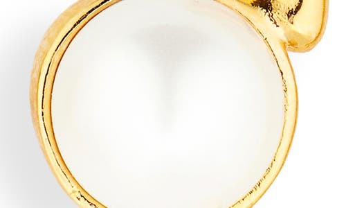 Oscar De La Renta Small Heart Faux Pearl Earrings In Pearl