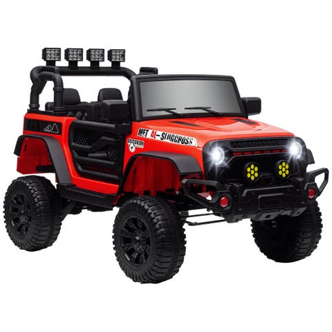 12V Kids Ride on Truck with Parent Remote, Suspension Wheels, Music Horn LED Lights