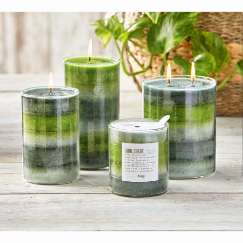 Tag Cool Shade Scented Paraffin Wax Pillar Candle Green 75 Hours In Green