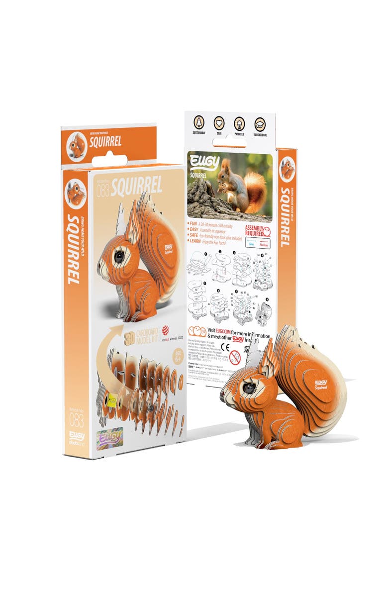 Eugy Puzzles Squirrel 3D Puzzle, Main, color, NO COLOR