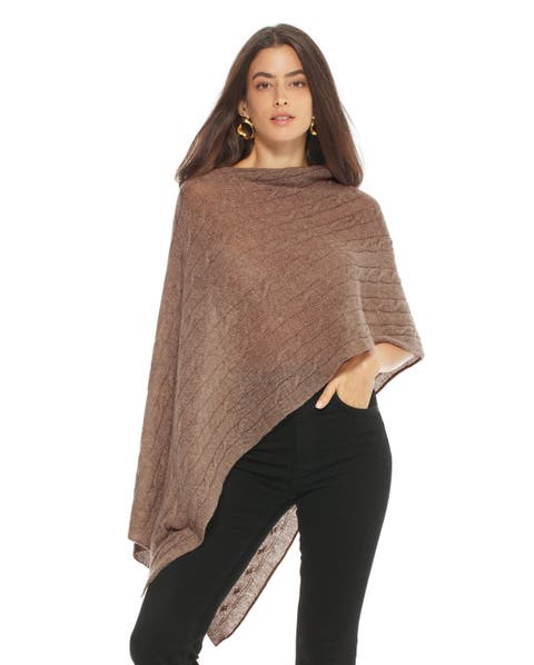 Pure Cashmere Textured Knit Poncho