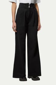 Karen Millen Petite Denim Wide Leg High Waisted Jeans