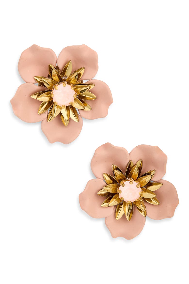 Aurelien Beaded Flower Earrings, Main, color, DUSTY PINK