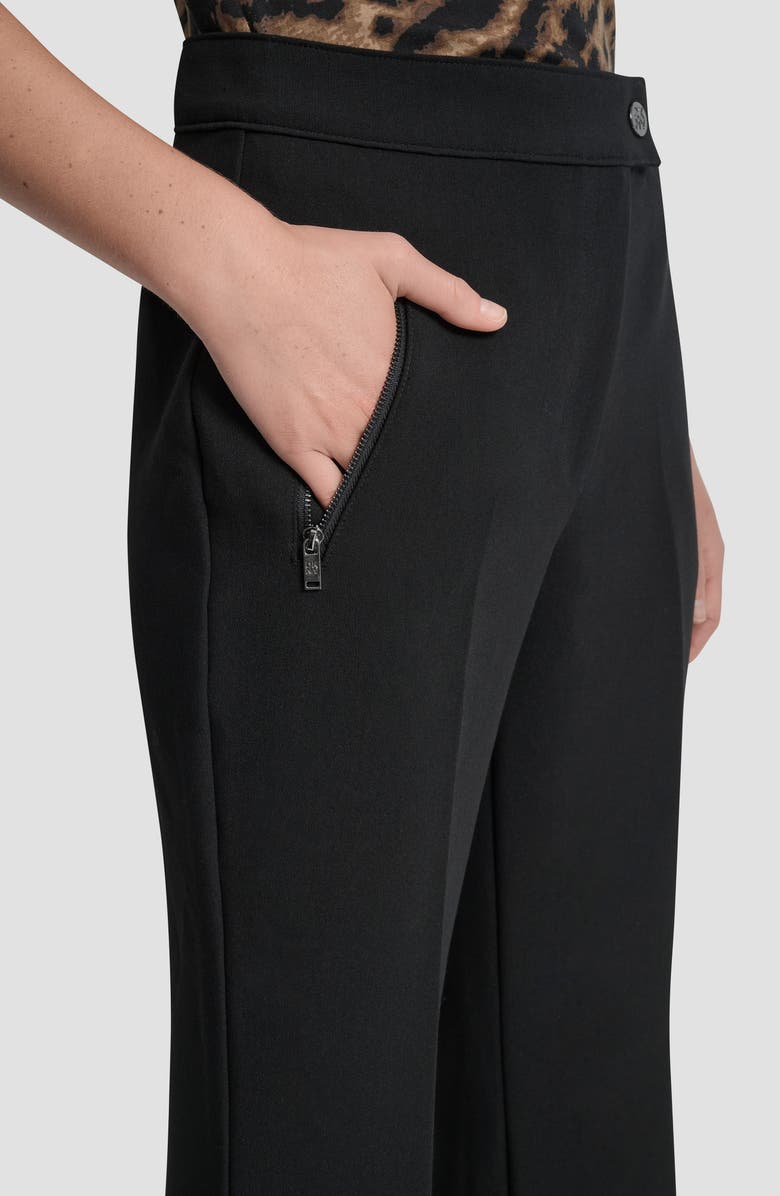 DKNY Double Weave Flare Pants, Alternate, color, Black