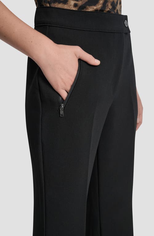 Dkny Double Weave Flare Pants In Black