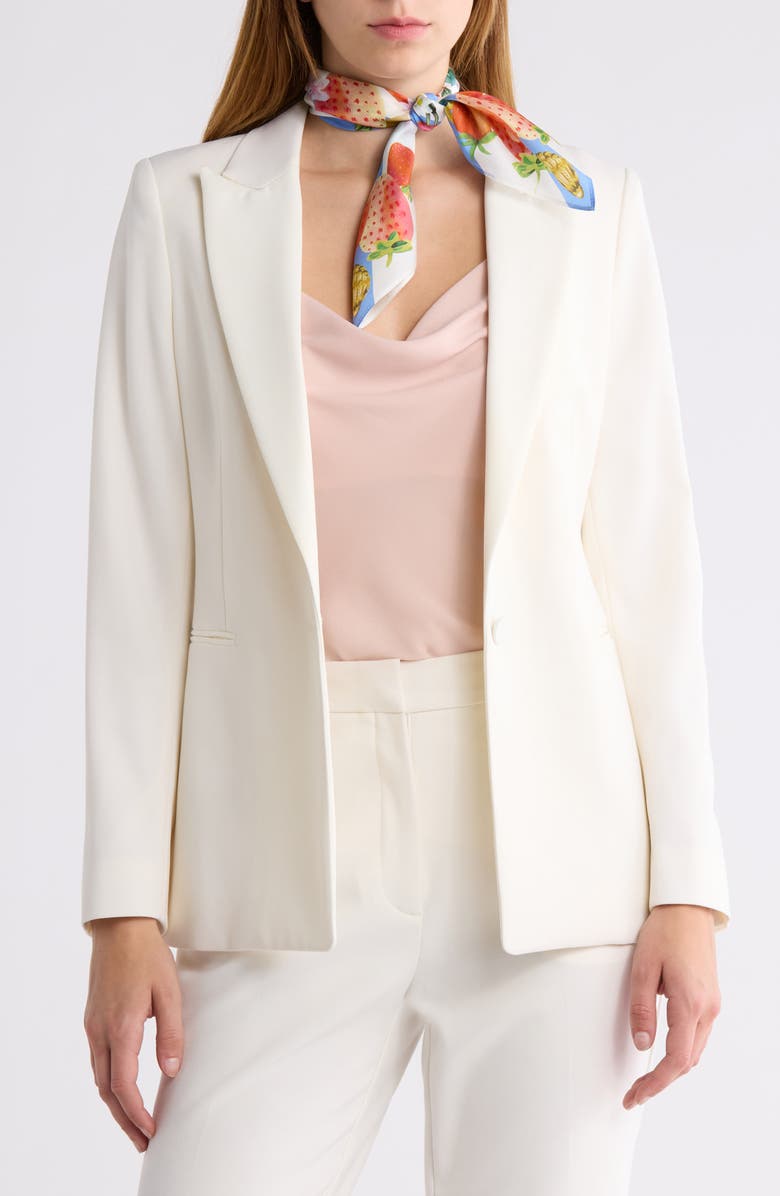 Kurt Geiger London Strawberry Stripe Print Silk Square Scarf, Main, color,